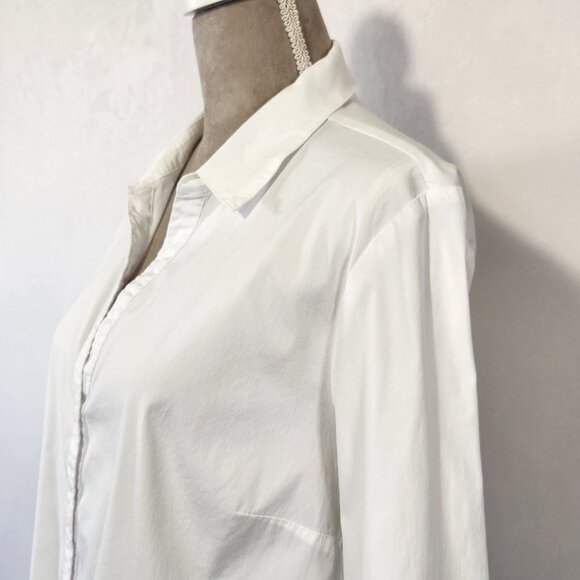Habitat Clothes To Live In Size XL White V-Neck Button Down Tie Knot Front Top - Picture 9 of 16